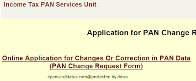 Pan Card Online Correction Changes 